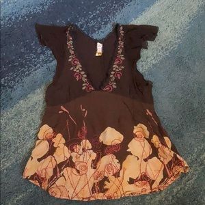 Free People Embroidered Top